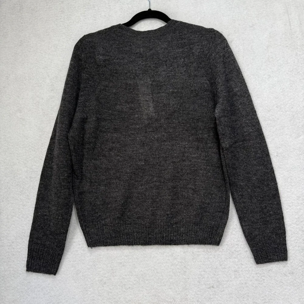 Saccharine New York Sweater Womens Small Gray Wool Alpaca Floral Cherry Blossom - Picture 9 of 10